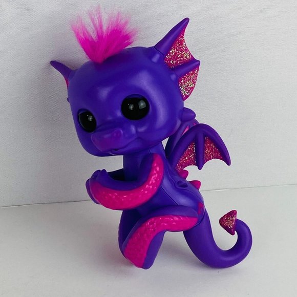 Kaylin Baby Purple Glitter Fingerling Dragon Interactive Pretend Play Toy Figure - Picture 4 of 11